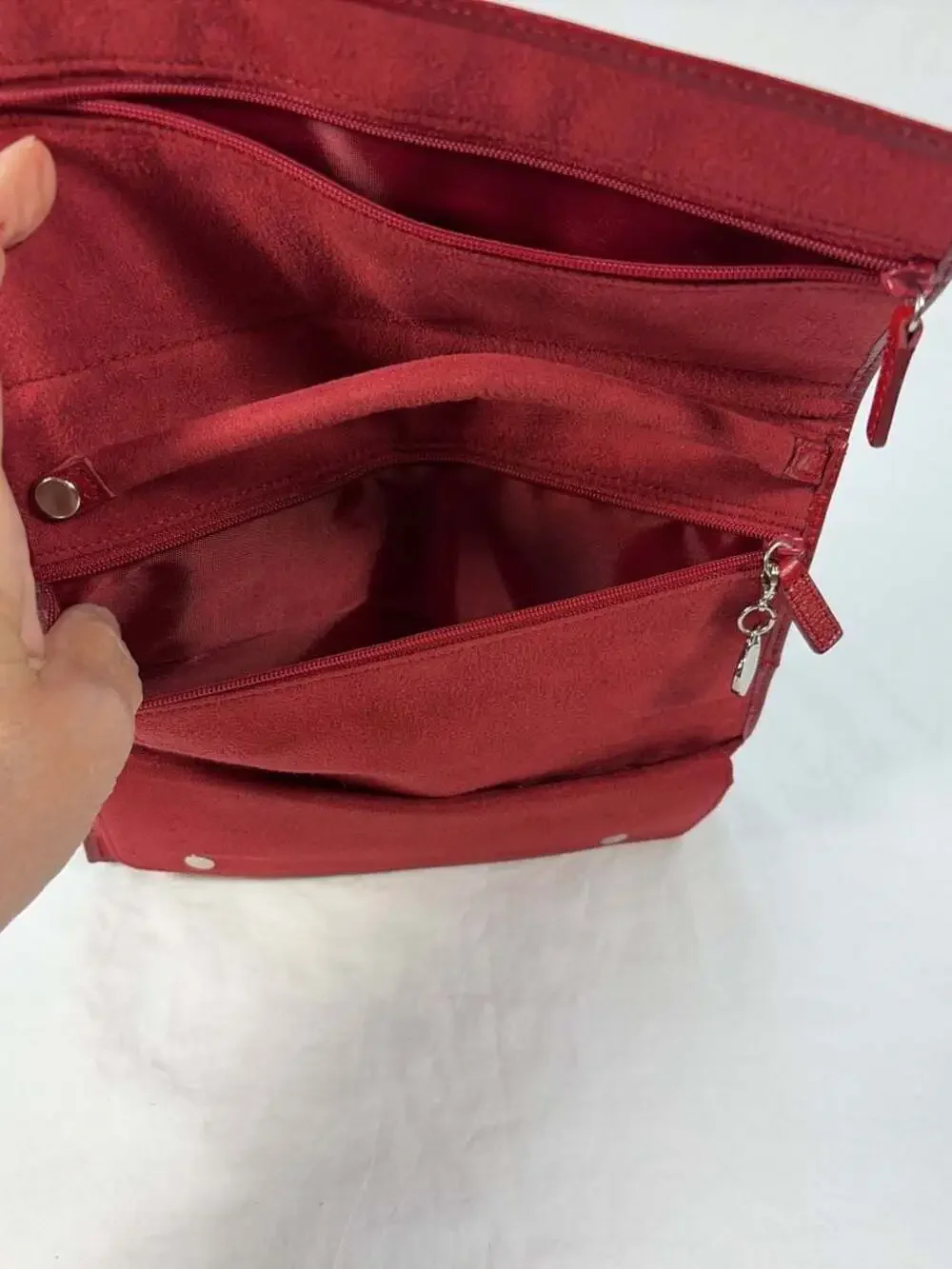Things Remembered Vintage Red Leather Folding Wallet Case with Tie String 9x4